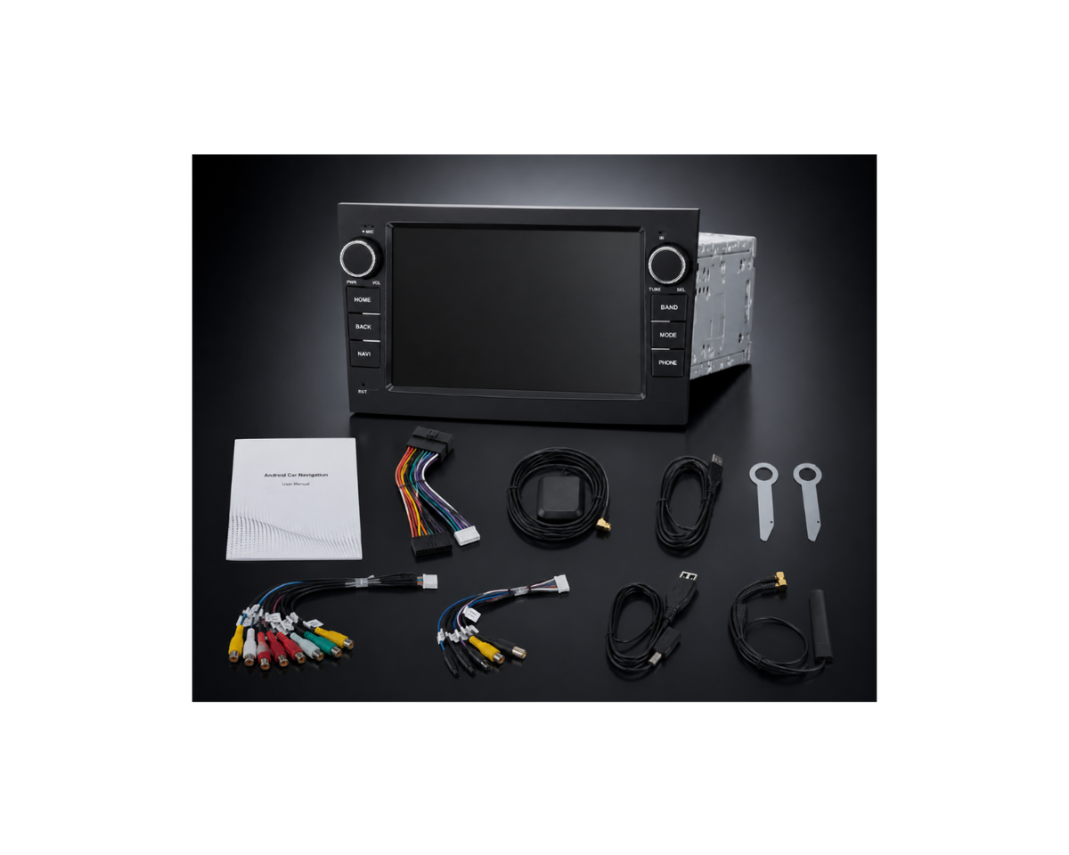 CorsaCarPlay unit and included accessories